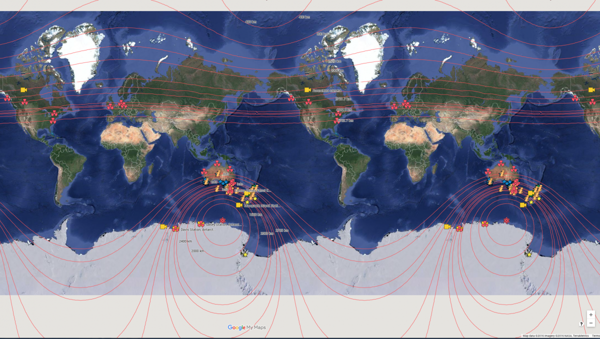 Global Aurora Sighting Map Hunter Geophysics